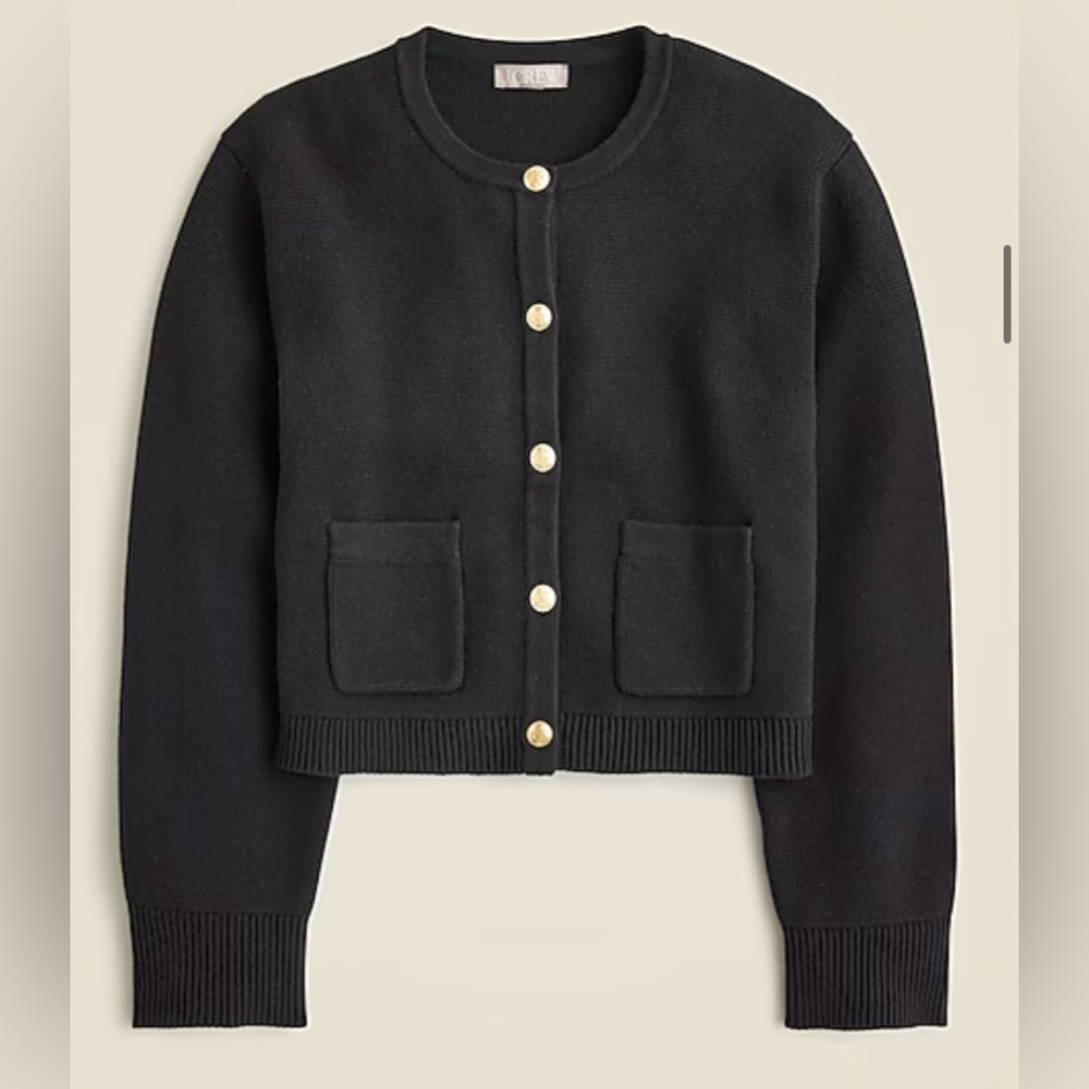 J.Crew Emilie sweater lady jacket size large Black. Brand new and never worn.